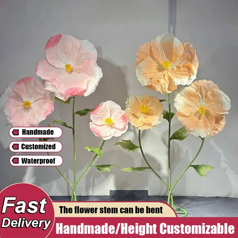 1.8m Wedding Decoration Artificial Flowers Corn Poppy Waterproof Road Guide Flower Window Display Garden Decoration Home Decor