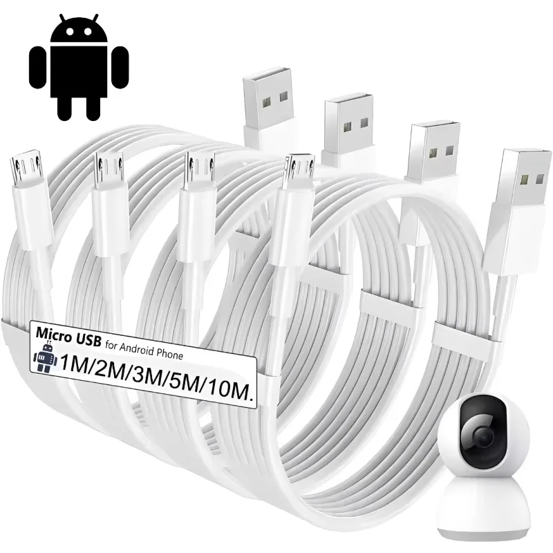 Ultra-long Android Charging Cable Suitable for Monitoring Driving Recorder Printer Micro USB Extension Charging Cable 1M 5M 10M