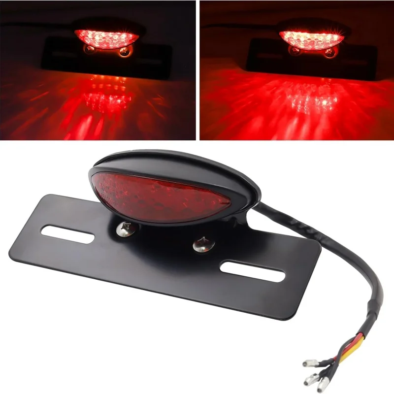 

1 шт. стоп-сигнал для мотоцикла, задний задний фонарь для мотоцикла с кронштейном для номерного знака для скутера Cafe Racer SCDZC-058