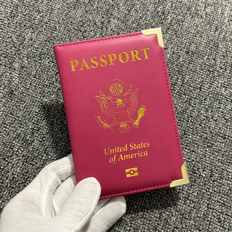 Usa Paspoorthoes Reisportemonnee Vrouwen Roze Paspoorthouder Designer Reispaspoort Etui Pasaporte