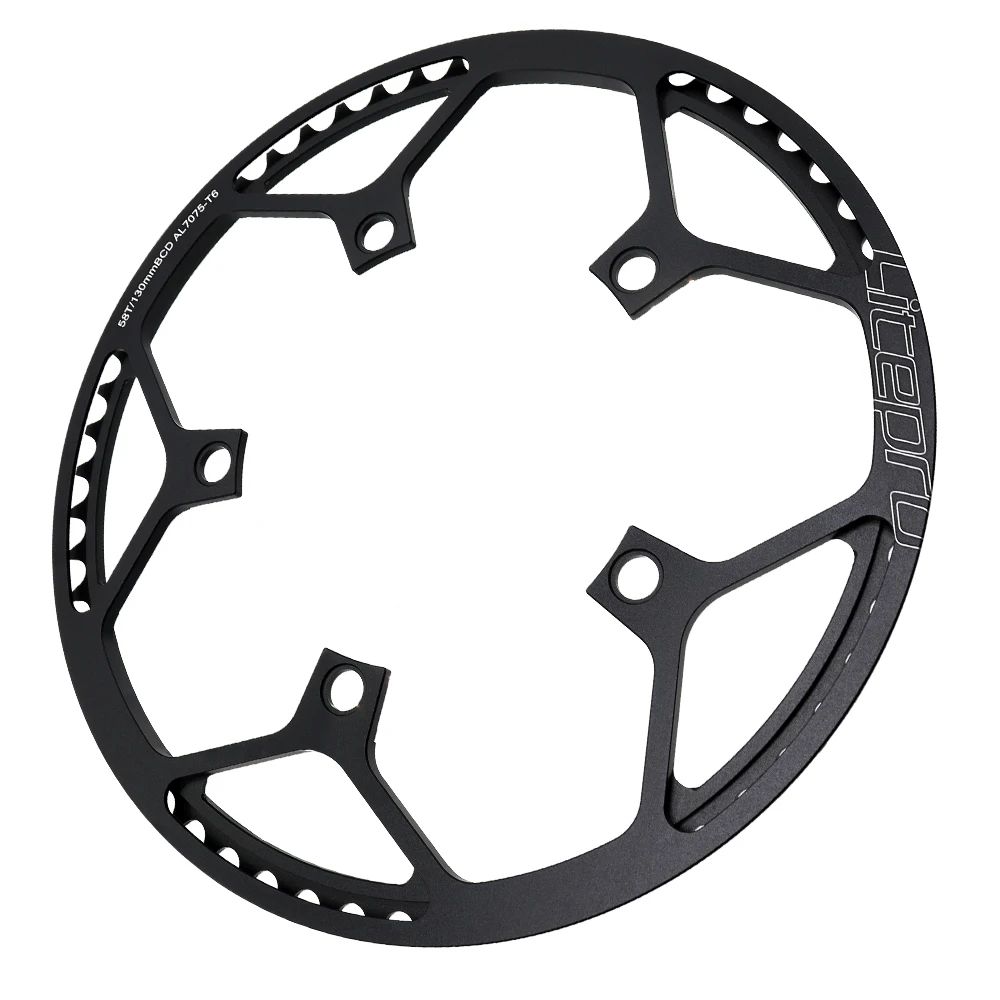 Litepro Single Speed Chainring 130BCD Folding Bike Crankset BMX Chainwheel 45T/47T/53T/56T/58T AL7075 Chainwheel Bicycle Parts