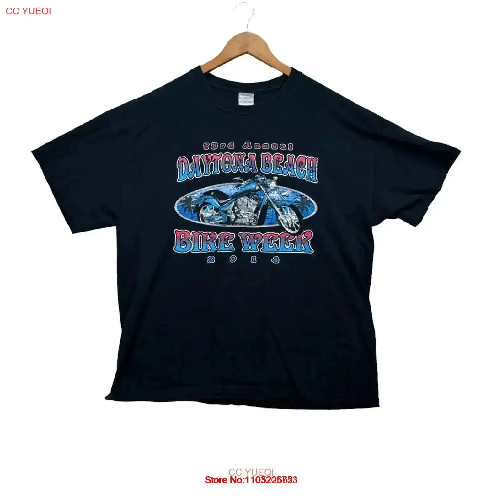 VTG 73-я ежегодная футболка Bike Week 2014, Daytona Beach FL Biker Motorcycles, XL, винтажная стираная графика, стильная дизайнерская одежда VTG 73-я ежегодная футболка Bike Week 2014, Daytona Beach FL Biker Motorcycles, XL, винтажная стираная графика, стильная дизайнерская одежда