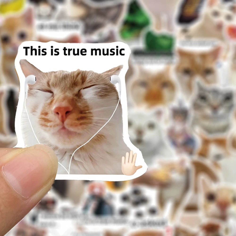 10/30/50/100pcs Cute Cat Meme Graffiti Stickers Funny Animal Kitten Decal DIY Luggage Stationery Phone Cartoon Sticker Wholesale