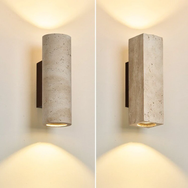 

Living room bedroom background wall wall lamp Japanese walnut color entrance corridor lamp wabi sandy wind bedside lamp