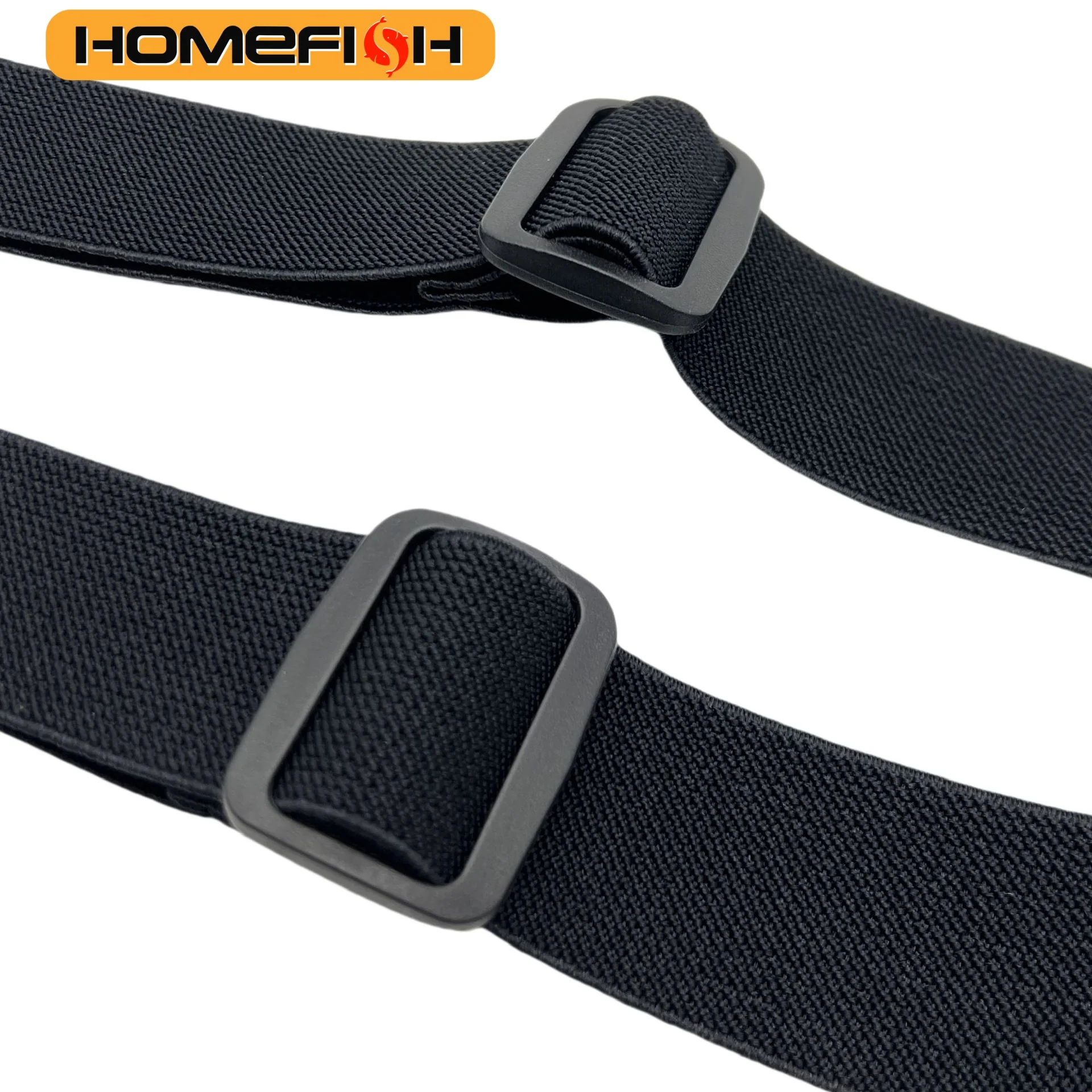 حمالات عمل شديدة التحمل للرجال بعرض 3.8 سم على شكل X من الخلف مع 3 مشابك بلاستيكية قابلة للتعديل بنطلون مرن - أسود