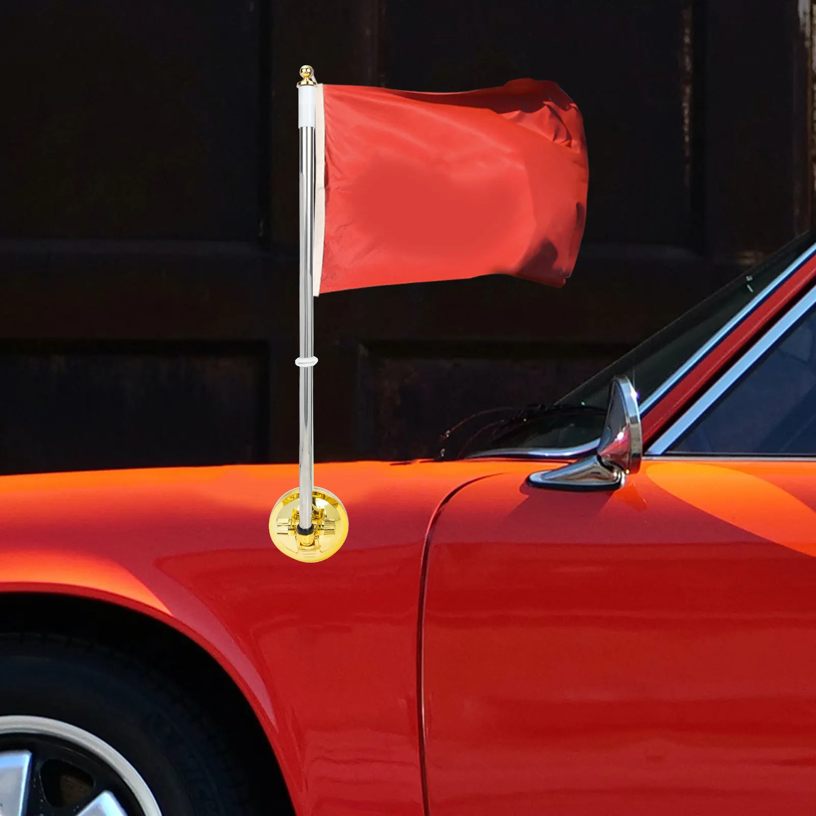 Heavy Duty Suction Cup Flag Pole Base for Vehicle Roof Bike Windshield Display Stable Car Flagpole
