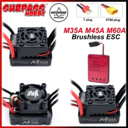 Surpass Hobby M Series 35A 45A 60A Waterproof ESC T XT60 Plug 2-3S for 1/10 1/12 1/14 1/16 RC Car On-road Buggy M540 M3650 Motor