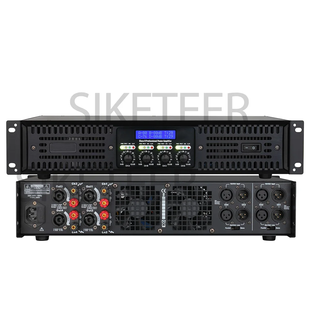 Professional digital power amplifier system 2/4*1100W suitable for bar parties, outdoor activities and stage performances