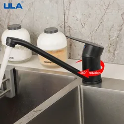 ULA Inner Window Kitchen Faucets Cold Hot Water Tap 360 Rotate Kitchen Sink Mixer Kitchen Inward-opening Window Torneira