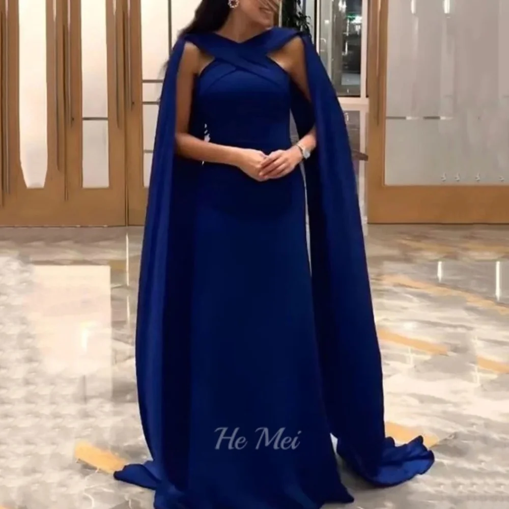 

Customized Party Gowns Simple Elegant Halter Floor Length Prom Dress Chiffon Mermaid Evening Dress فساتين سهرة