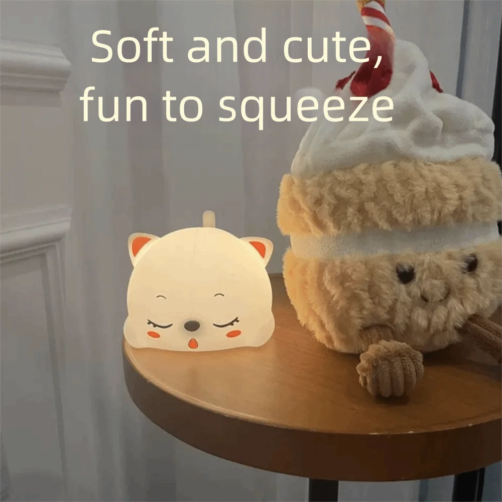 Colorful Atmosphere LED Night Light Soft Silicone Material Rechargeable Battery USB Rechargeable Lamp Remote Operation