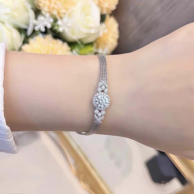 A 925 Silver and 2-Carat Moissanite Bracelet—Simple, Classic, and Versatile; Suitable for Both Men and Women.