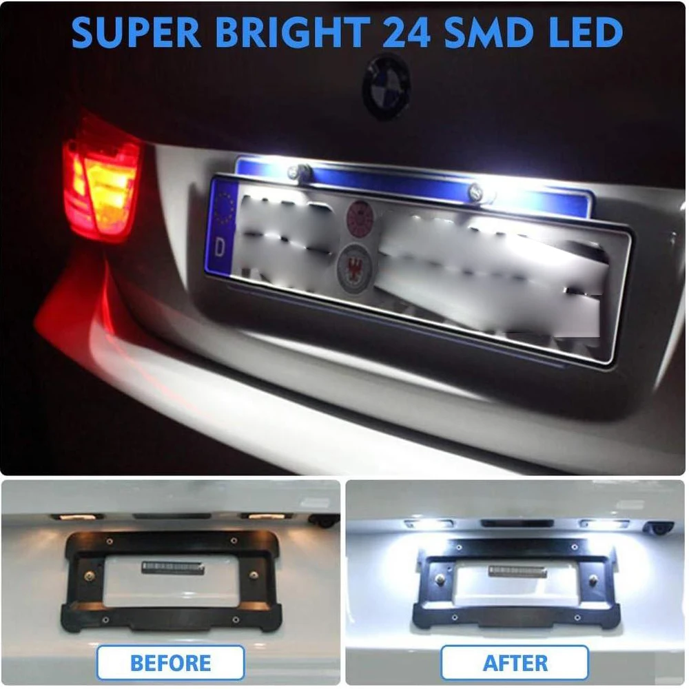 12V 2Pcs Car LED Number License Plate Light Canbus  for Volkswagen New Beetle CC Eos 3D0943021A, 1J6943021B, 3C5943021