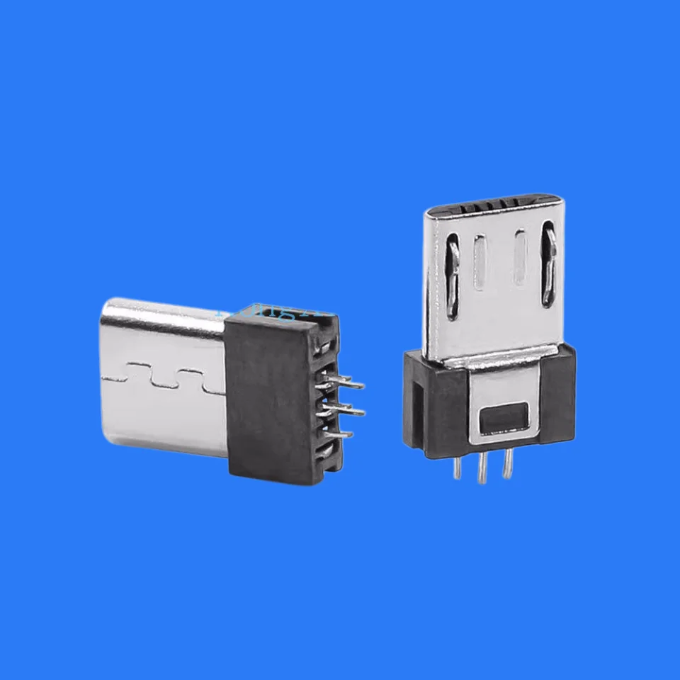 

100 шт./упак. USB-разъем Android 5P, черный, 5-контактный, вертикальный, прямой, для Android-устройств