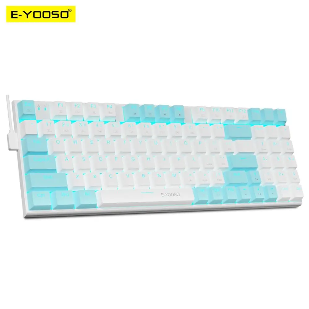 E-YOOSO Z19 USB Mechanical Gaming Keyboard Blue Red Switch 94 Keys Wired detachable cable for Compute Laptop PC