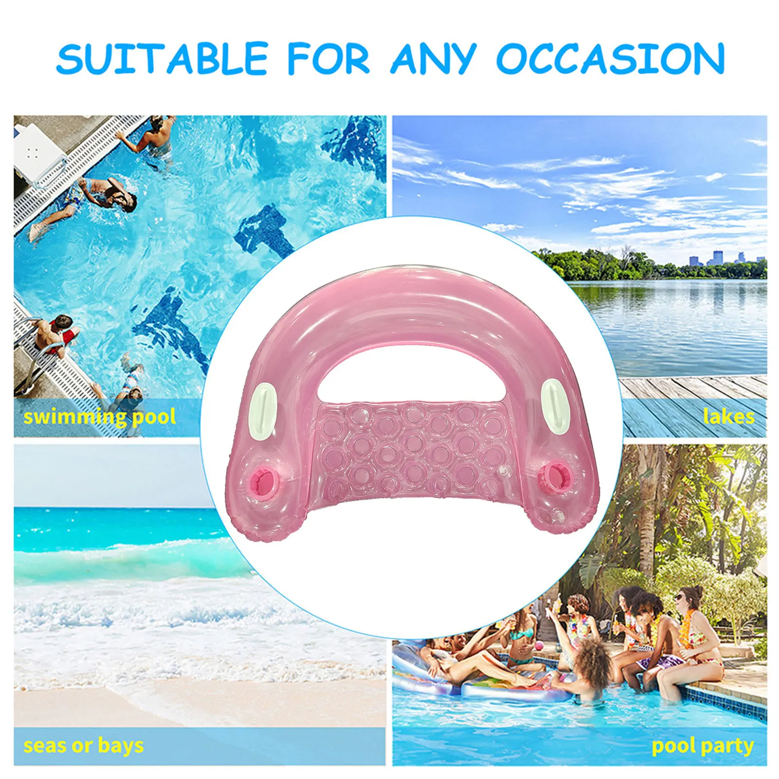 컵 홀더가 있는 PVC 소재의 물놀이용 라운저, 수리용 - Pool Lounger Inflatable 리뷰 및 가격