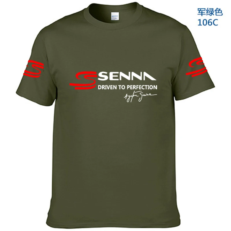 100% Cotton Men\'s T Shirt Ayrton Senna Print oversized T shirt Harajuku custom T-shirt short sleeve POLO shirt golf shirt top