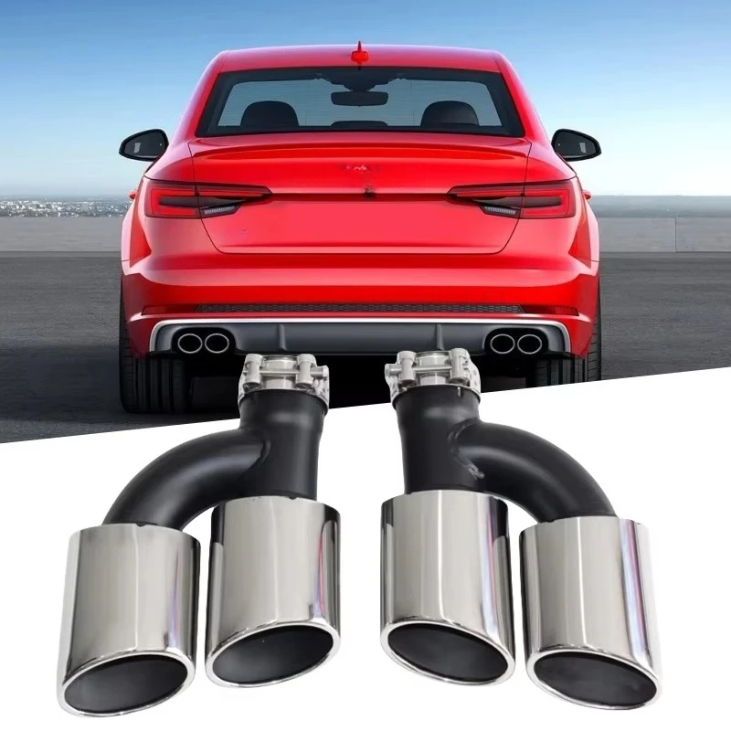 For Audi A3-A7 Exhaust Tip Modification And Upgrade Four-Out Stainless Steel Tail Nozzle For S3-S7 Car Model Specific