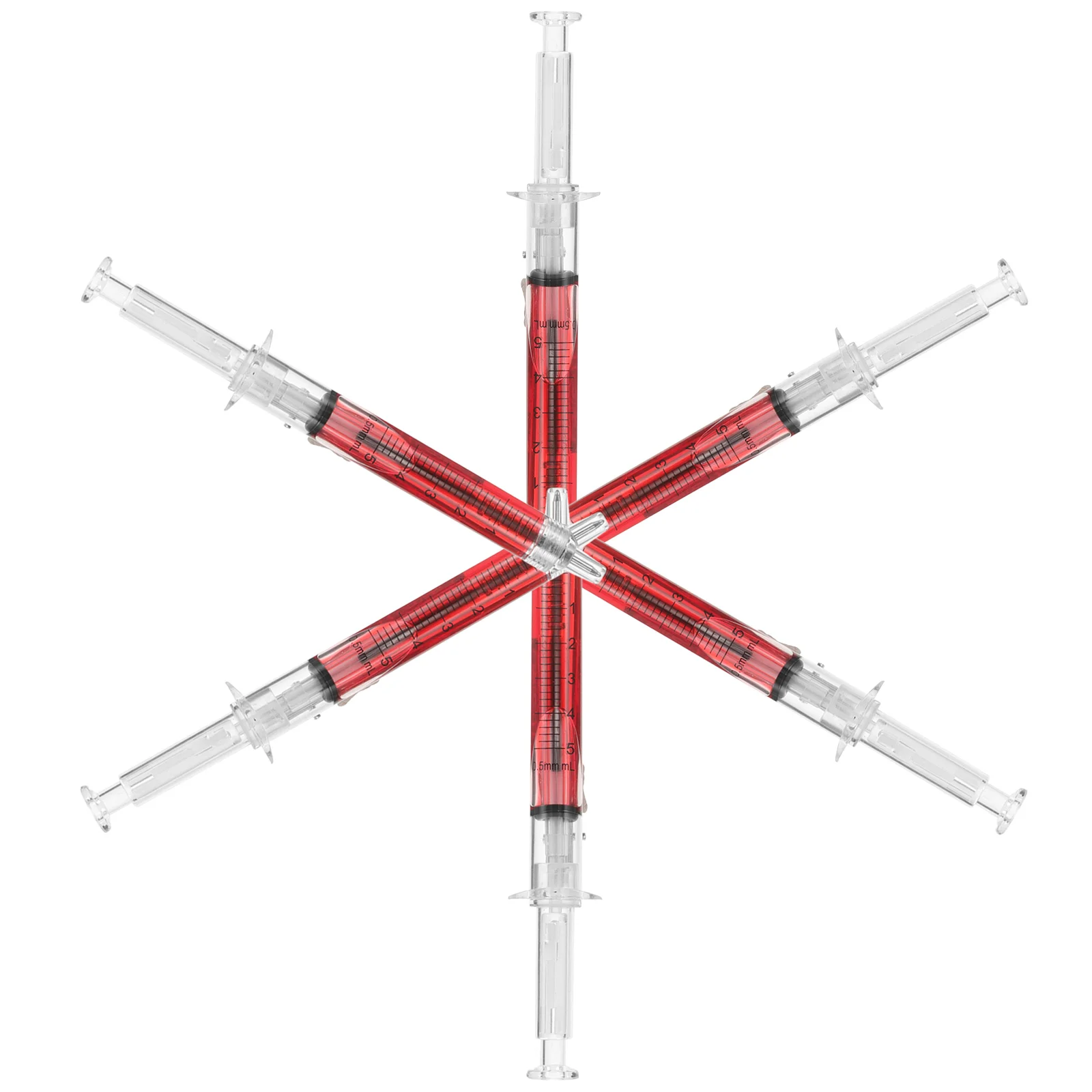 

6pcs Syringe Themed Clips Unique Fashionable Design Creative Text Party Special Decorative Barrettes Durable Comfortable Nonslip