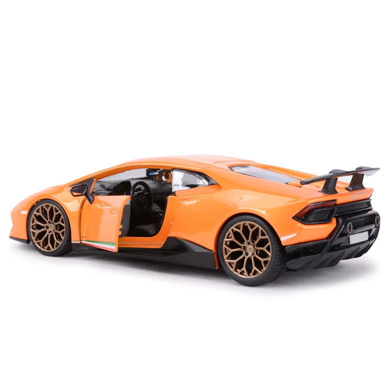 Bburago 1:24 Lamborghini Huracan performte Orange mobil sport, mobil statis, Model koleksi kendaraan Die Cast, mobil mainan