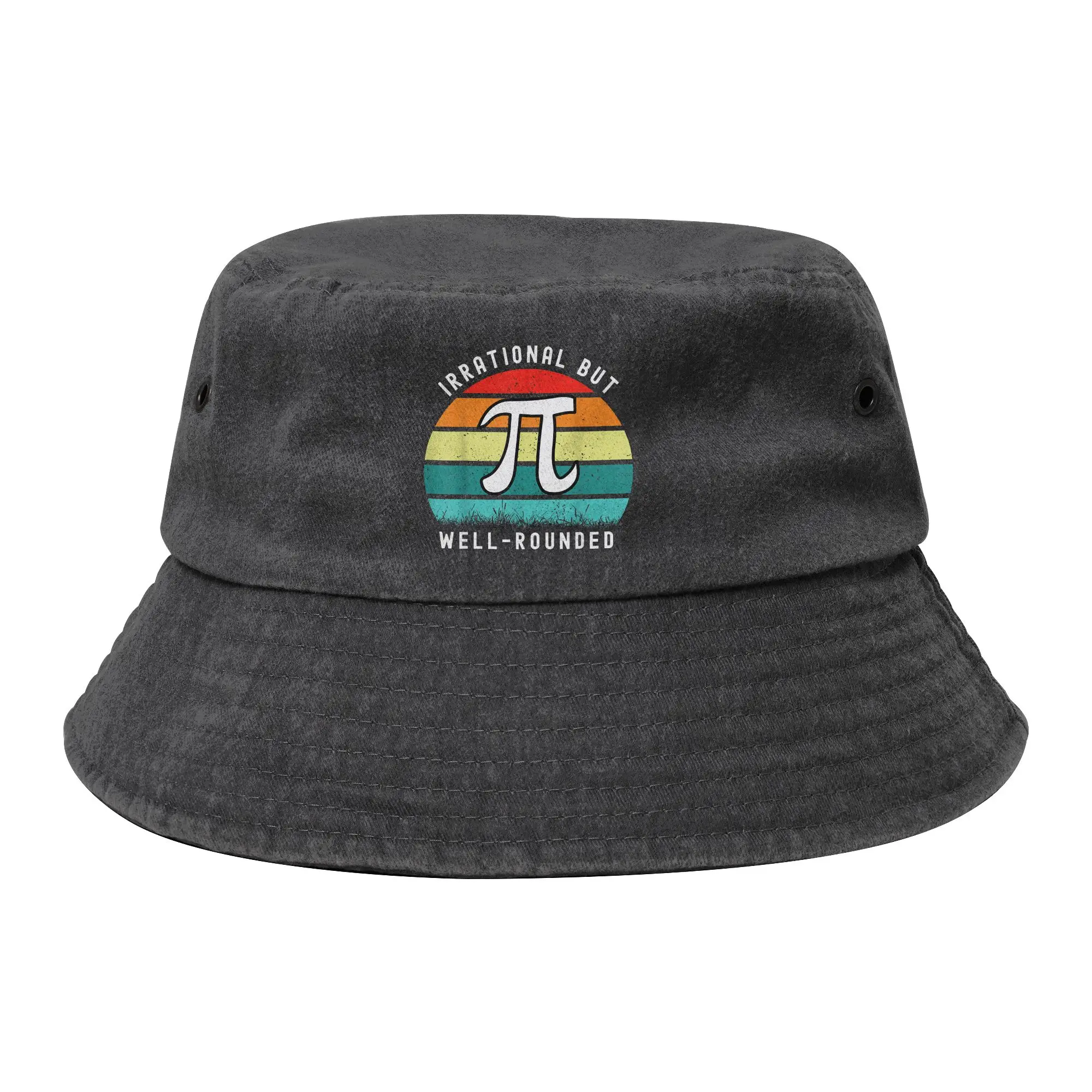 Retro Pi Day Celebration Math Bucket Hats for Teen Beach Distressed Cotton Sun Hat UV Protection for Outdoor Fishing Hat