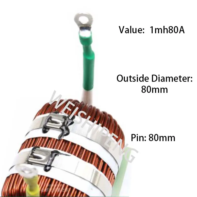 1mh80A High Current Iron Silicon Inductance High-power Inductor For inverter with multi wire parallel winding inductance coil