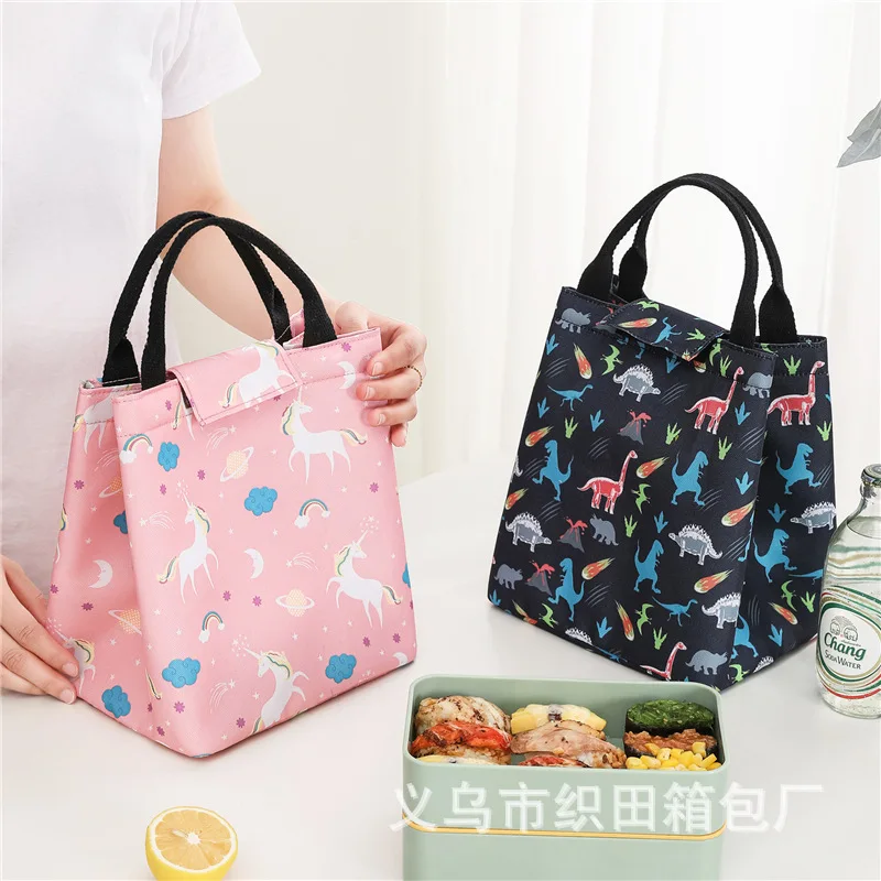 Children Lunch Bag Portable Cute Dinosaur Animals Waterproof Food Warmer Lunch Box Insulated Bag Kids School Food Storage Bags