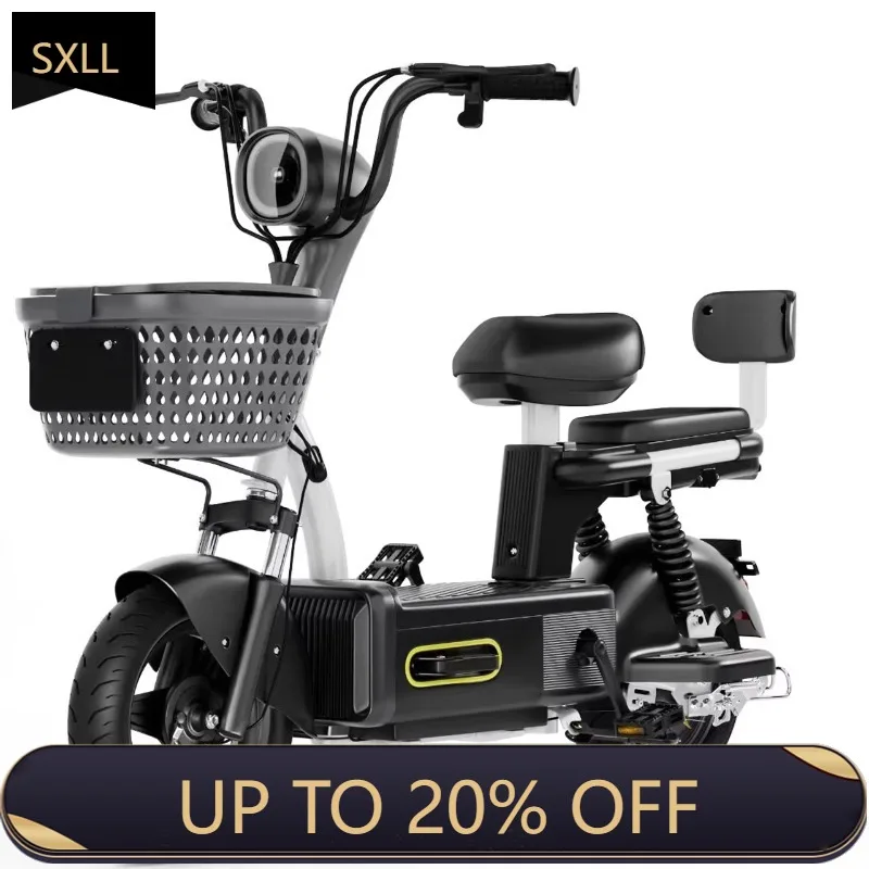 

SXLL Fashion Moped Electric Bike 300W/500W 48V12Ah Lead Acid Battery Adult Electric Bike