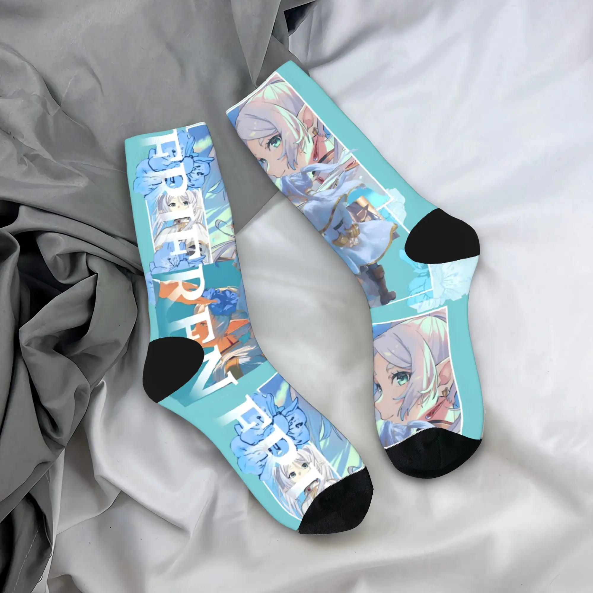 

Autumn Winter Hip-hop Women Men Anime Frieren Manga Socks Breathable Basketball Socks