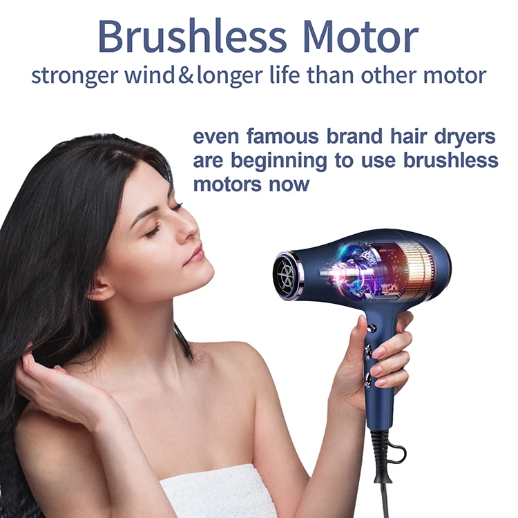 Professional Hair Dryer Brushless BLDC Motor Negative Ion Strong Power Hairdryer Professional Salon Hair Styling Tools