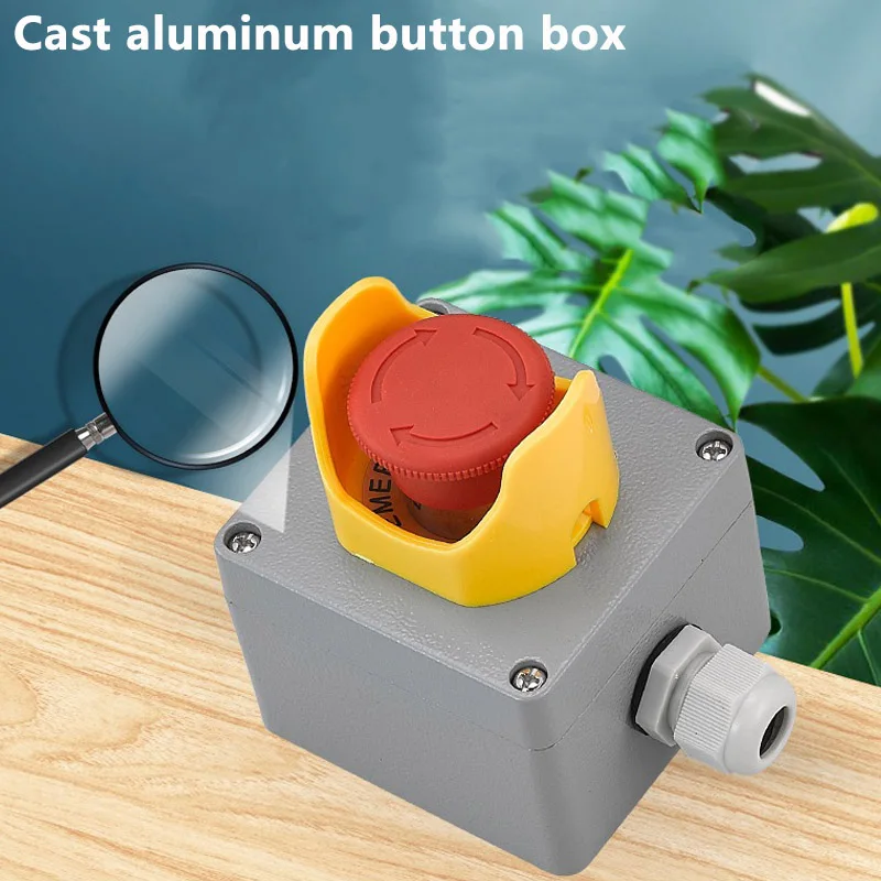 Emergency Stop Push Button Switch Control Box Elevator With Protection Cover Waterproof Enclosure 22mm Mounted