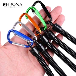 Carabiner Anti-lost Rope Fishing Bait Fishing Gear Take-up Cord Spring Rope Metal Buckle Fishing Climbing Tools Fishing Gadgets