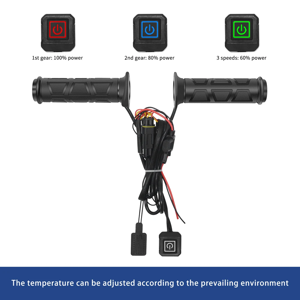 

DC 12V ATV Heated Grip Smart Temperature Control Hand Warmer Grip Waterproof Scooter Bar Hand Warmer 3 Gear for Motorcycles ATV