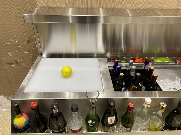 เคาน์เตอร์บาร์ดีไซน์ทันสมัยสไตล์ฮาวาย โต๊ะทำงานสำหรับผสมเครื่องดื่มสำหรับร้านอาหารและบาร์