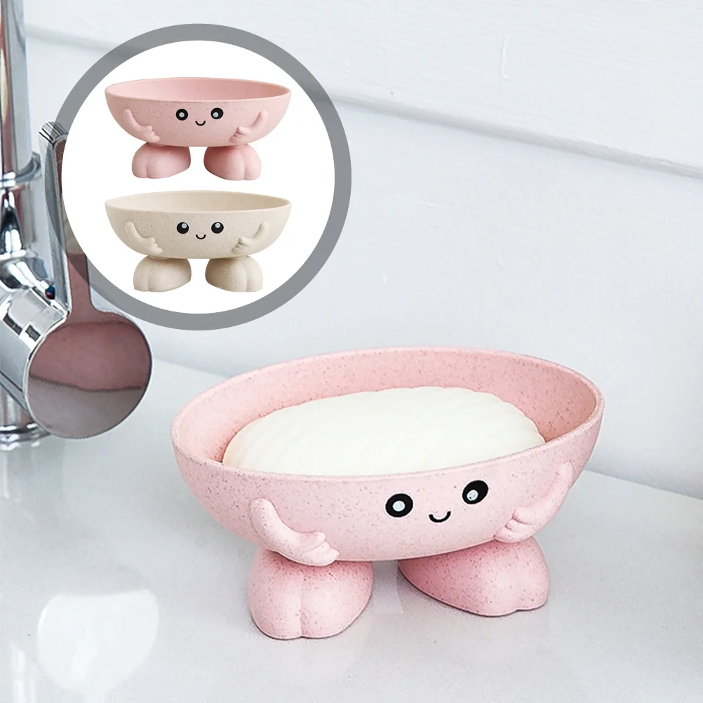 

2pcs Lovely Bar Holder Creative Cartoon Tray Dish For Cute Countertop Soap Box Non-Metal Portable Soap Container