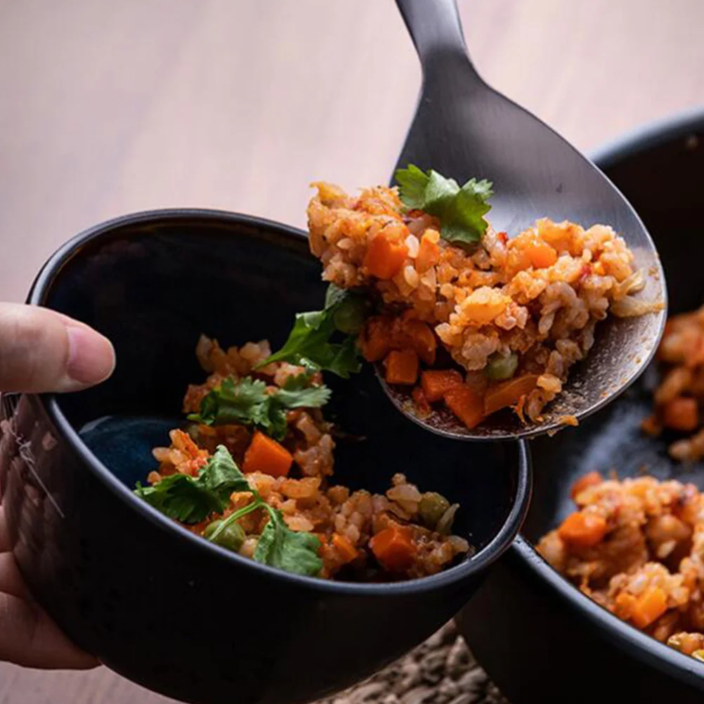 

1Pcs Stainless Steel Rice Spoon Large Scoop Paddle Oil Free Scratch Resistant Kitchen Serving Utensil Gift