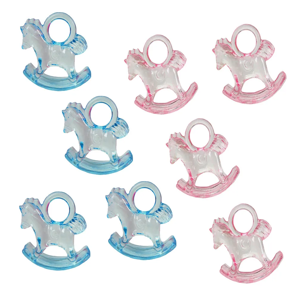 Cuentas de caballo de acrílico transparente, 12 piezas, colgante de caballo de Troya de plástico para fiesta, decoraciones artesanales, 2,8 cm