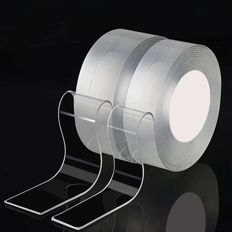 Doppelseitiges Nano-Klebeband, transparent, schimmelresistent, wasserfest, Acryl-Klebeband, wiederverwendbar, reinigbar, Klebebänder für Küche und Badezimmer