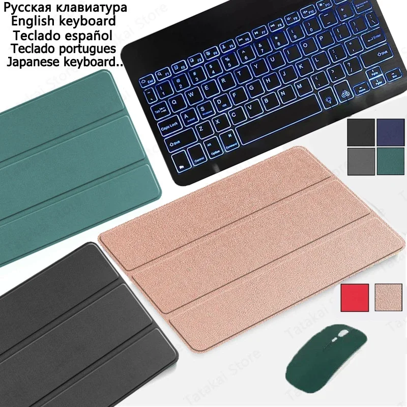 Backlit Keyboard for Funda Lenovo Tab P12 12.7 Case PU Leather Cover for Lenovo Xiaoxin Pad Pro 12.7'' 2023 TB-370FU TB-371FC