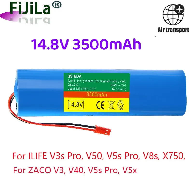 

Genuíno 14.8v 3500mah para ilife v3s pro, v50, v5s pro, v8s, x750, para zaco v3, v40, v5s pro, v5x robô aspirador de pó bateria