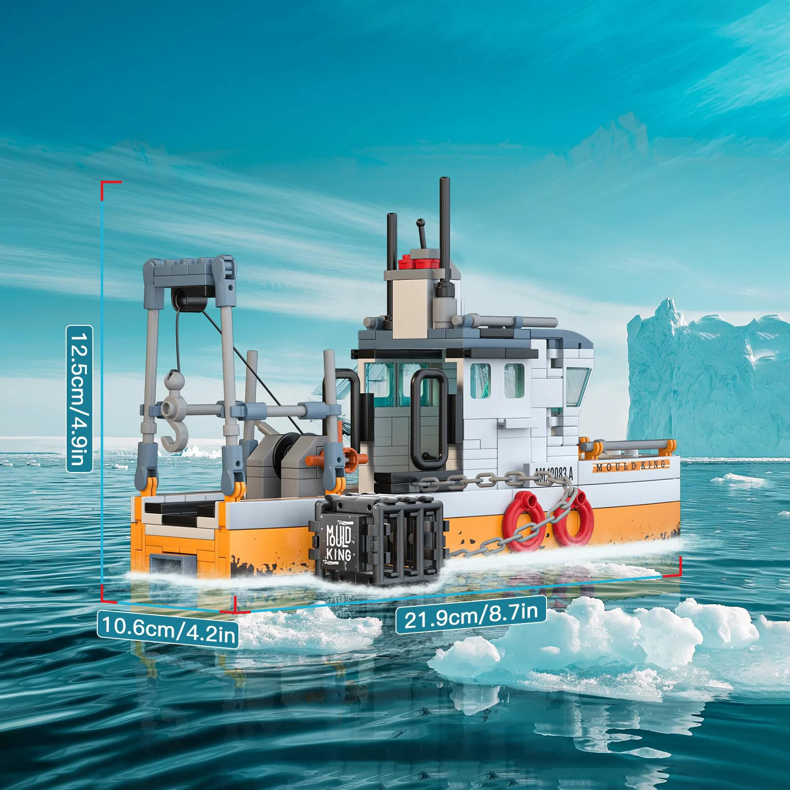 Mould King Multifunctional Rescue Boat 850pcs High Tech Ocean Series Model Building Blocks Set Kids Adult DIY Assembly Toy view 5