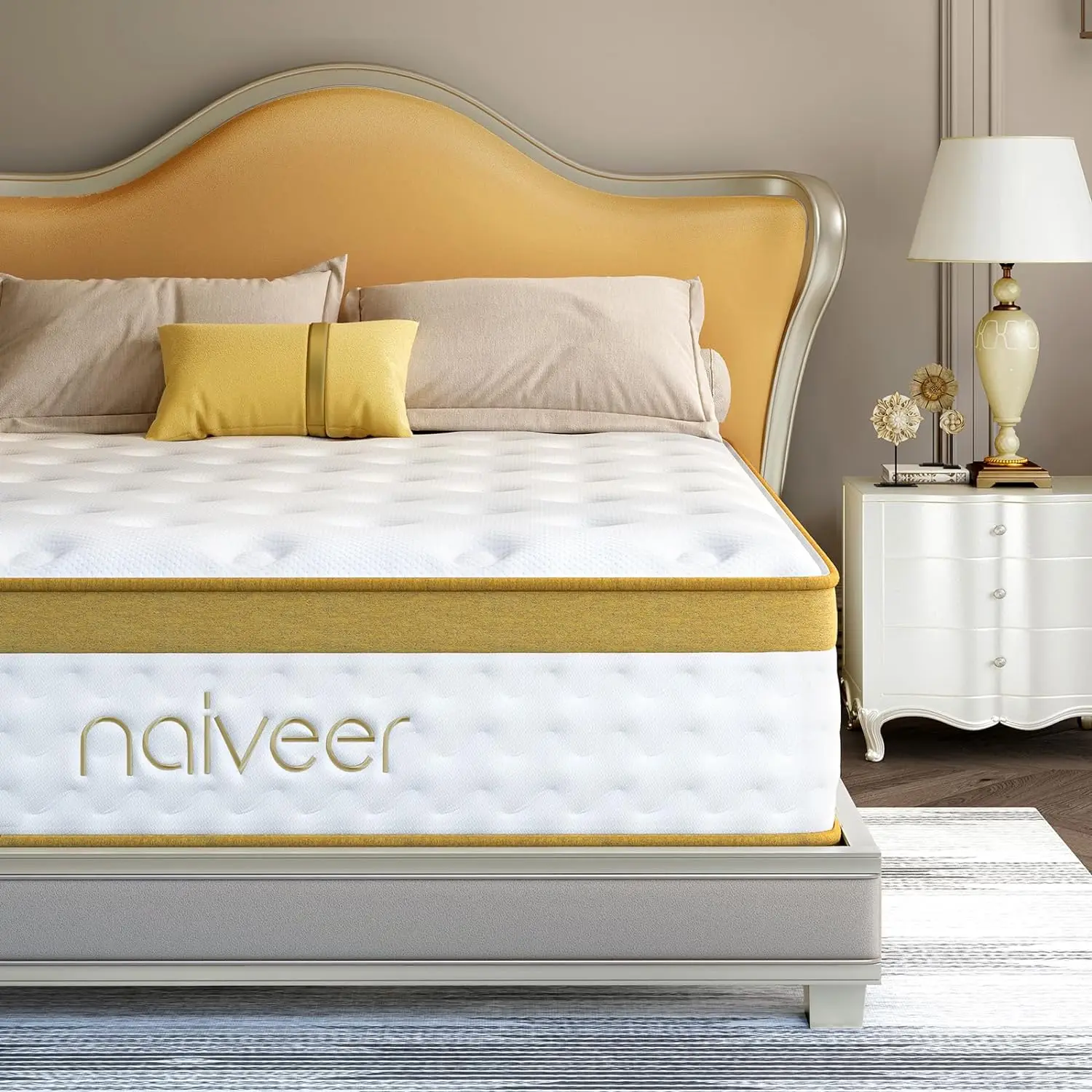 12 Inch Queen Size Mattress in A Box with Pocket Springs for Cool Sleep & Pressure Relief, Medium Firm Feeling