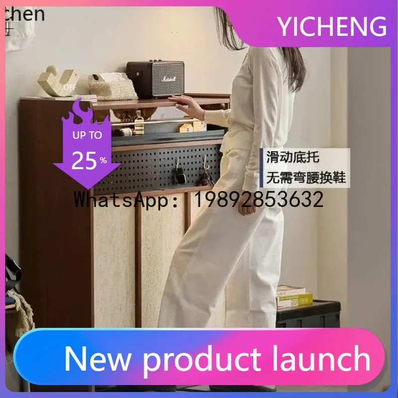 

X7 Solid Wood Shoe Cabinet Entryway Cabinet Small Apartment Narrow Storage Cabinet Organizer