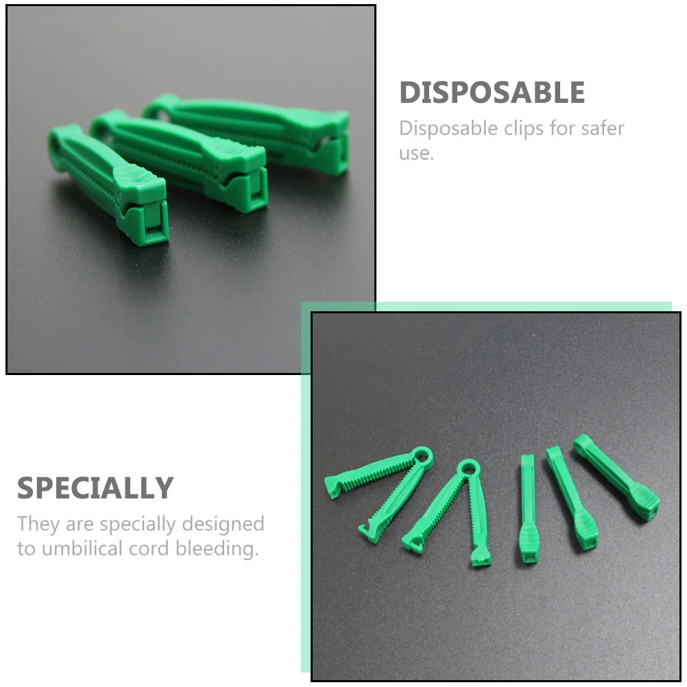

100pcs Umbilical Cord Clips Disposable Non-Slip Serrated Farm Livestock Whelping Supplies Prevent Infection Bleeding Clamps
