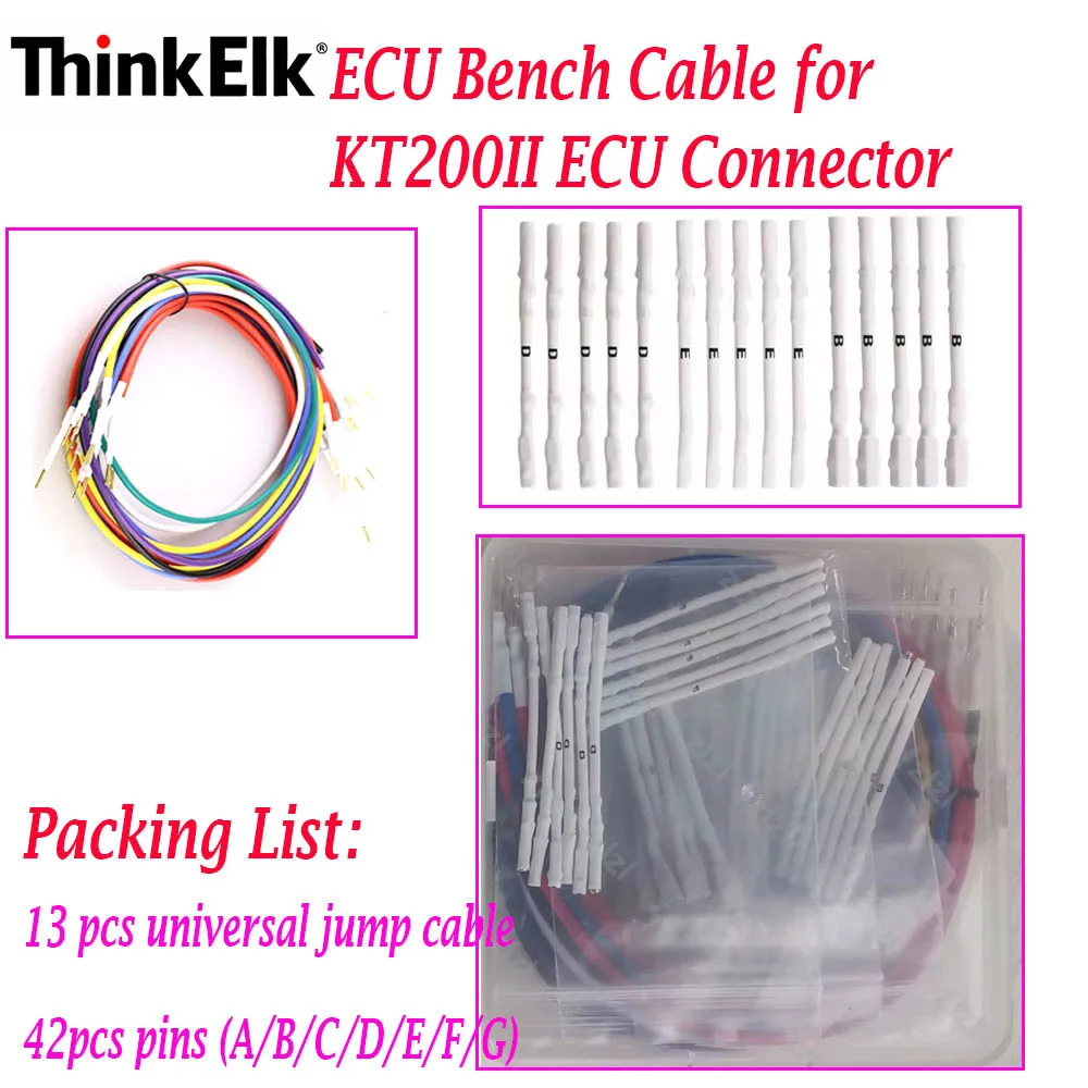 

ECU Bench Cable for KT200 ECU Pin Adapter Cable ECU Pin Cable with 13 pcs universal jump cable