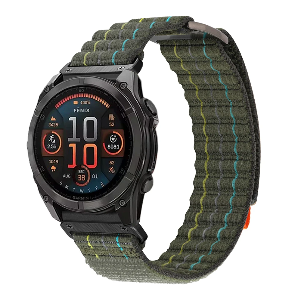 Quickfit 26 22 มม.ไนลอนสําหรับนาฬิกา Garmin Fenix 8 47 51 มม.Fenix E 7X 7 Pro 6X 6 Pro Fenix 5X5 Epix สายรัดข้อมือสร้อยข้อมือ
