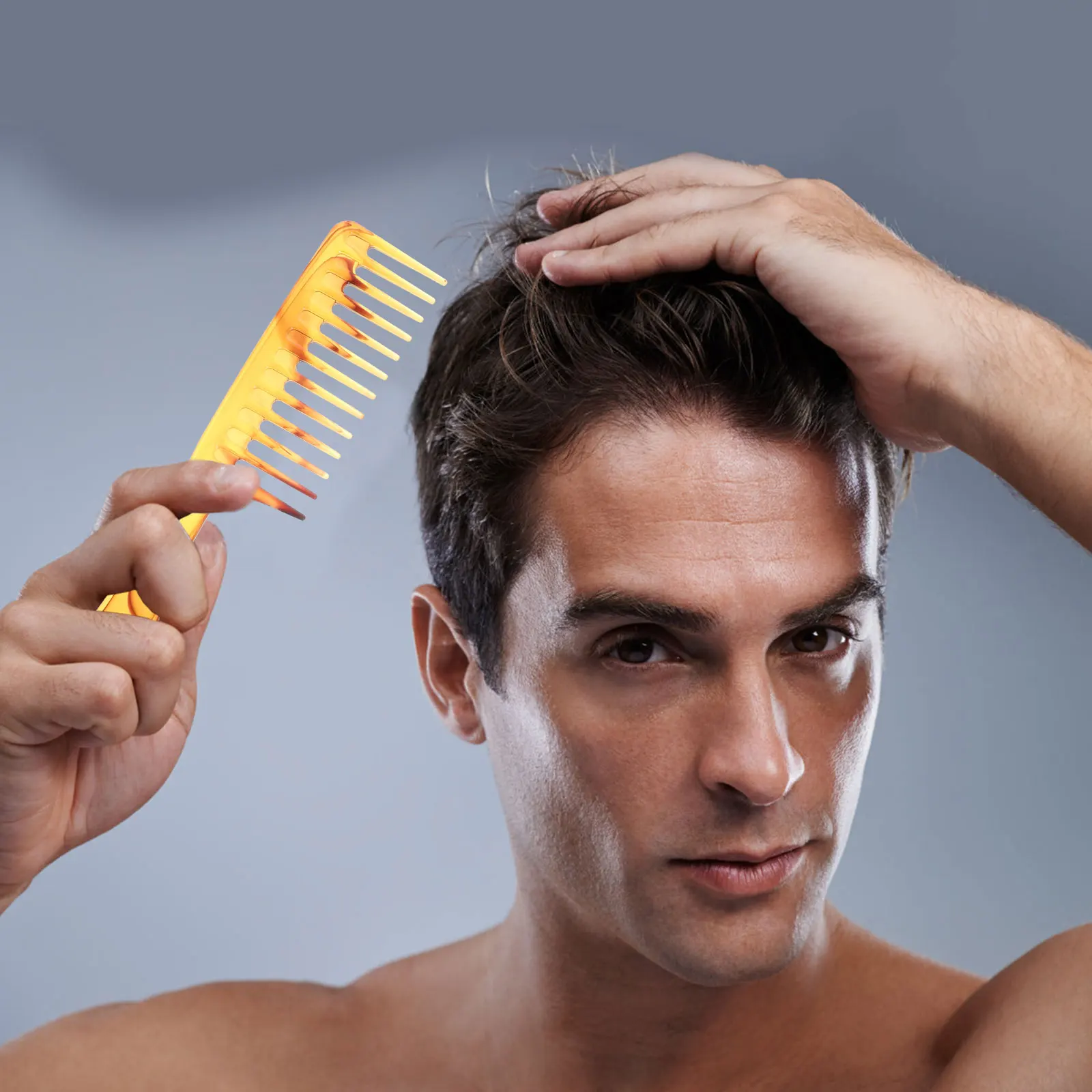 

1 комплект винтажной масляной расчески для волос для мужчин, пластиковый набор расчесок с широкими зубцами, нежный уход за кожей головы, инструмент для распутывания влажных или сухих волос