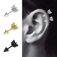 1Pcs Surgical Steel Arrow Design Spike Cartilage Earrings Multi-Use Arrow Industrial Barbell Piercing For Women Man Body Jewelry