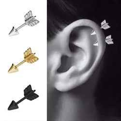 1Pcs Surgical Steel Arrow Design Spike Cartilage Earrings Multi-Use Arrow Industrial Barbell Piercing For Women Man Body Jewelry
