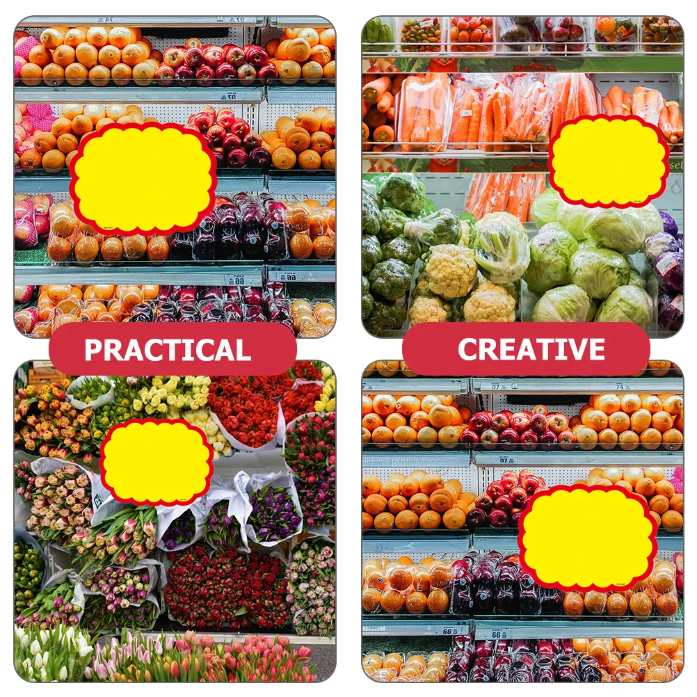 20 Buah Label Harga Label Berbentuk Ledakan yang Menarik Perhatian Tulisan Halus Mudah Dipasang di Klip untuk Tampilan Promosi di Pusat Perbelanjaan